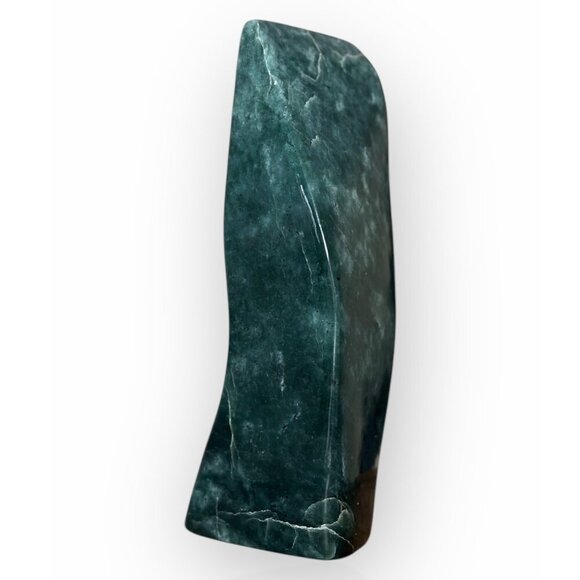Freeform Jade Sculpture Green Charka Home Decor Accent Piece Over 8 Inches Tall - Picture 7 of 16